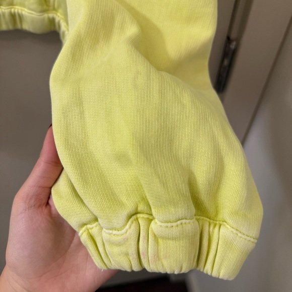 Anthropologie Boxy Cropped Pullover Light Yellow green Sweatshirt size small - Picture 10 of 13